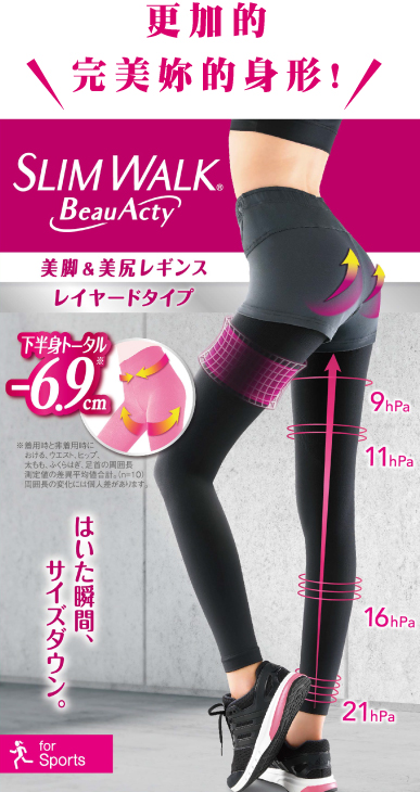 スリムウォーク Beau Acty 美脚＆美尻レギンス